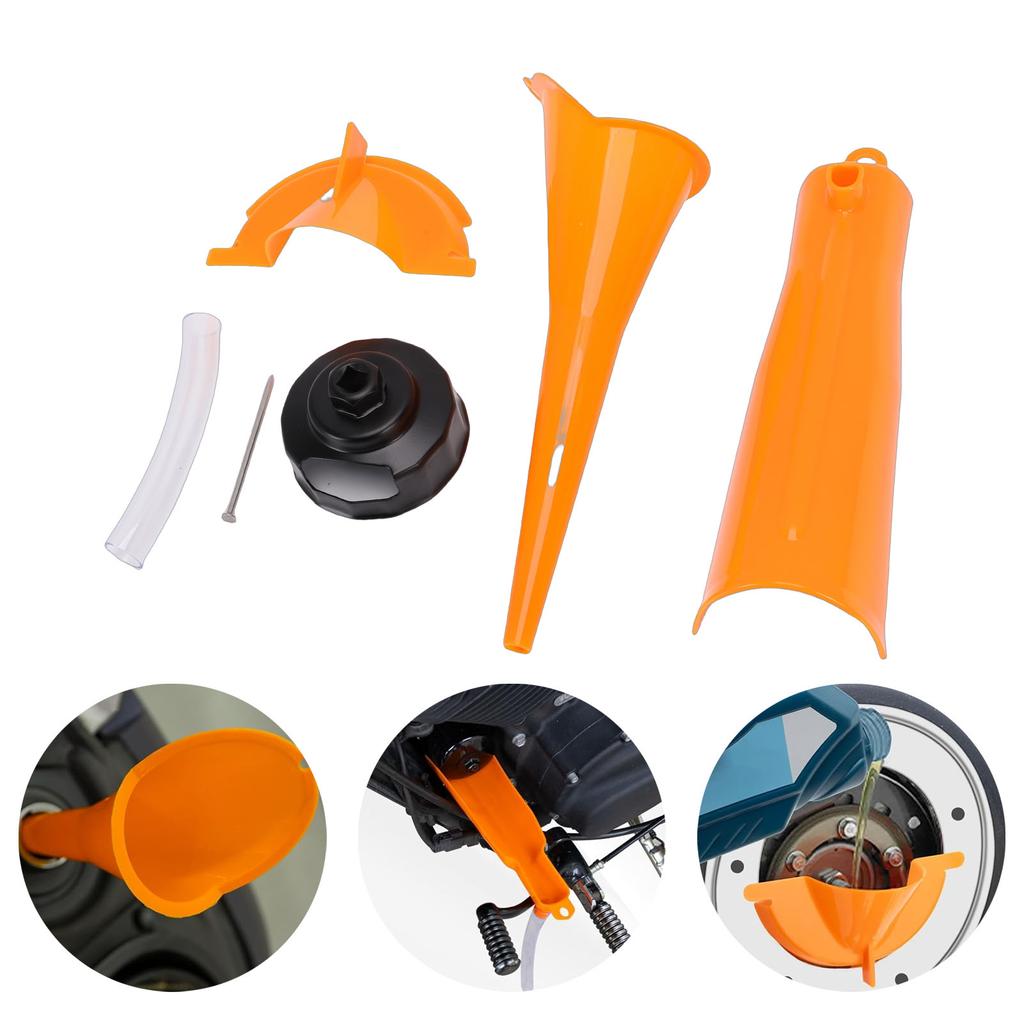 Motorcycle Oil Change Kit Replacement for   Multifunctional Drip Proof Oil Filter Wrench Crankcase Filling Tool Funnel Set