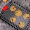 3 Pieces Rectangular Cooking Tray Red Silicone Handles Nonstick Thickened Carbon Steel