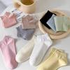Women's Breathable Summer Boat Socks - Lightweight, Sweat-Absorbent, Deodorant Solid Color Short Socks for Sports