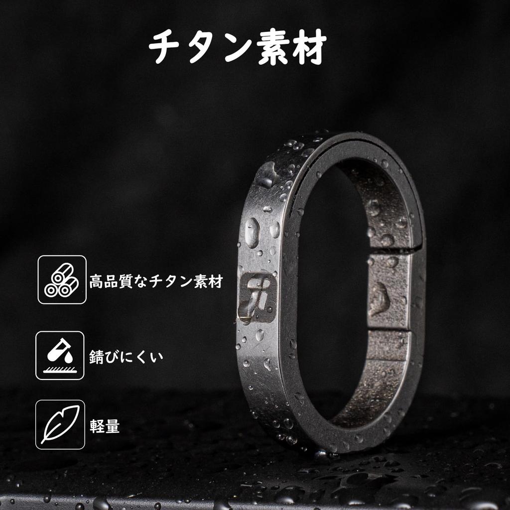 TIMULTI Titanium Keychain Key Carabiner Mini Quick Release Small Key Holder 4 Ring, Large, Ring, Hook, Connector, (Gray, Pieces)