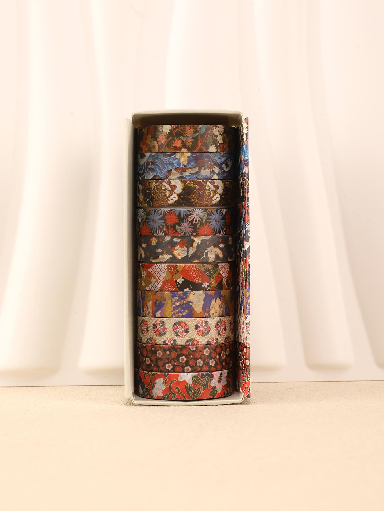 

10rolls/Box Floral Vintage Stationery Washi Tape Art Decorative Adhesive Tape Diy Scrapbooking Sticker Masking Tape Washi Tape
