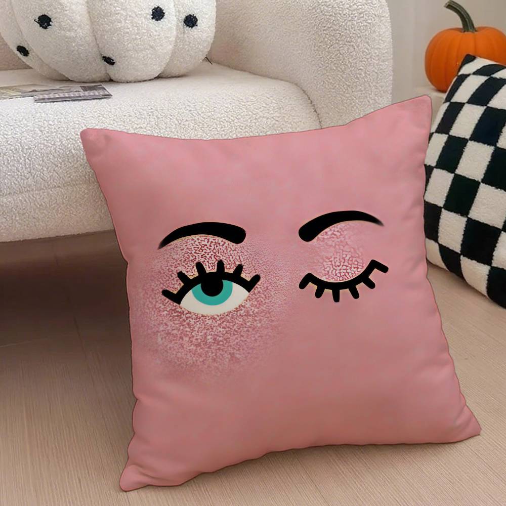 Hot Ferragnies Eyes C-Chiara Pillow Case Anti-dustmite Pillowcase Invisible Zipper Silky Short Plush Sofa Cushion Cover