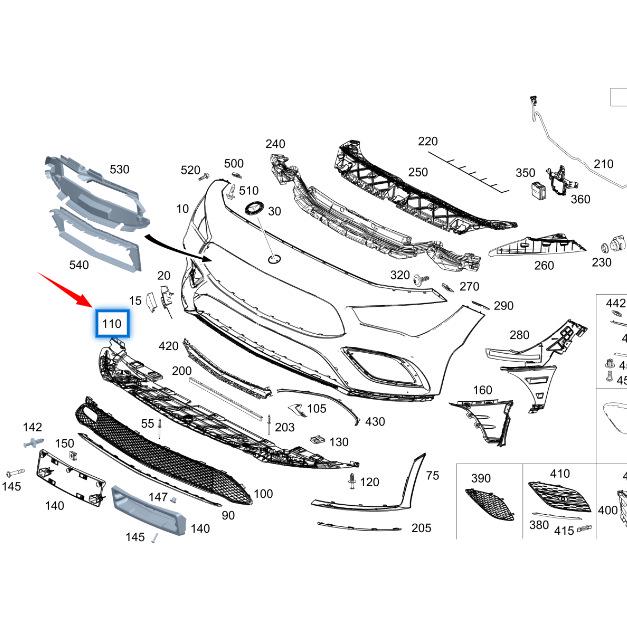 Front Bumper Lower Guard for Mercedes-Benz CLA W118