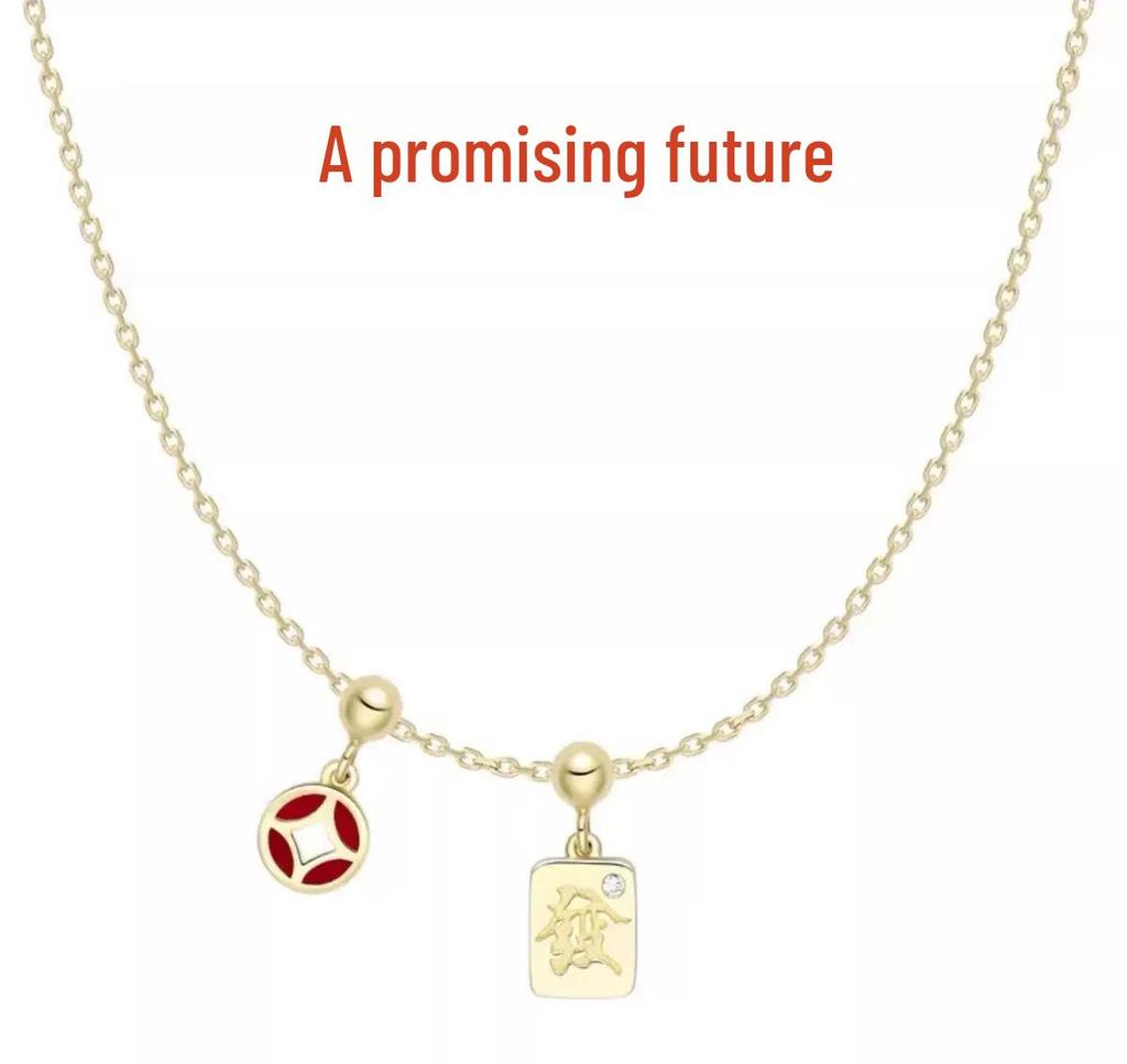 HEFANG Cute Five Blessings Necklace: Smiling Face Enamel Pendant for Women, High-End Luxury Clavicle Chain Fashion Accessory