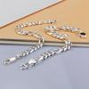 Fashion Men's 100% 925 Sterling Silver Link Chain Bracelet 8 Inches 8/10mm Male Simple Punk Hand Catenary Jewelry