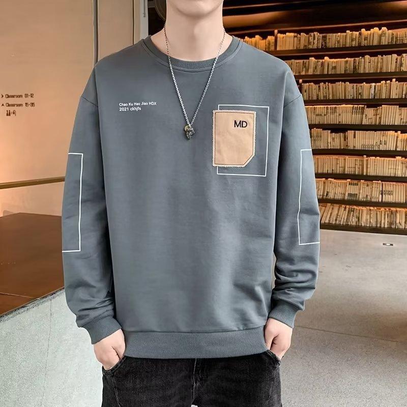 Herren Langarm Bequemes Bottoming Shirt Lässiges Sweatshirt T-Shirt Lässige Mode Mehrfarbig