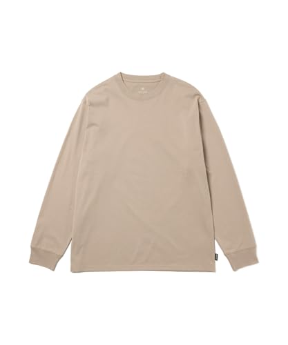 Snow Peak Typography L/S T-Shirt TS-25AU007, Short Sleeve, Men's and Women's, Beige, Size L