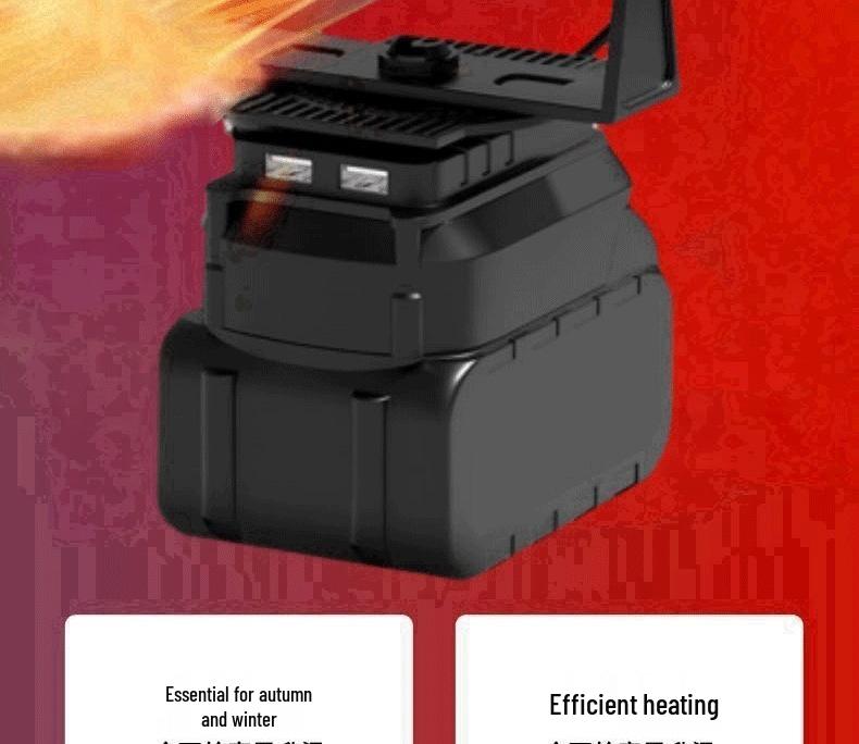 Wireless Rechargeable Fan Heater: Outdoor, Hand Warmer, Three-Wheeled Car Defogger.