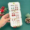 Christmas Earrings Set Colorful Santa Reindeer Snowman Drop Resin Designs Festive Holiday Gift Card Package Accessories