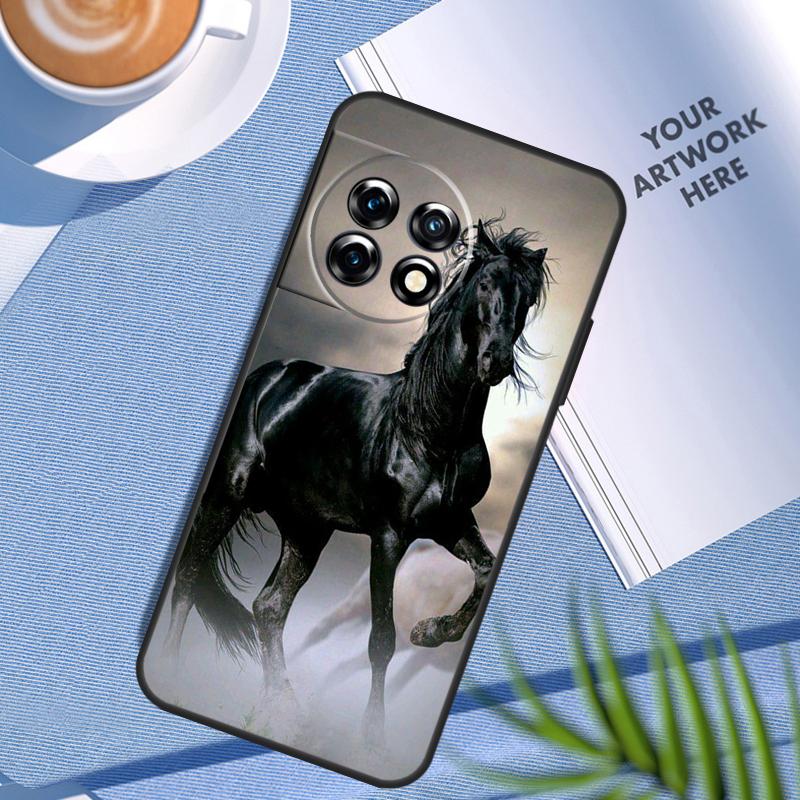 Beautiful Black Horse Case For OnePlus Nord 5 CE 4 3 2 Lite N20 N30 OnePlus 15 13 12 11 9 10 Pro 12R 13T 13R Cover