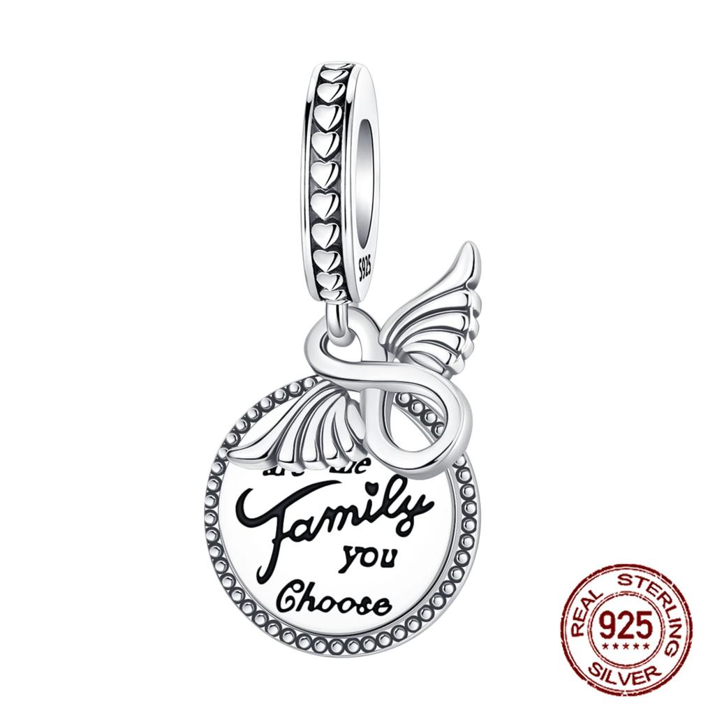 925 Silver Family Grandma Love You Mother Beads Pandent Charm Fit 4MM Hole Diameter Bracelet DIY Bead Ms Jewelry Gift