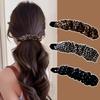 Vintage Leopard Print Punkt kariert Bananen Haarspange für Damen Mädchen Süßes Haarornament Haarspangen Spangen Mode Haaraccessoires