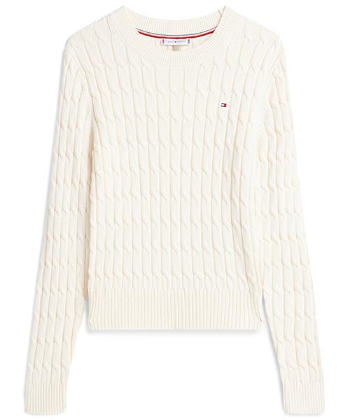 TOMMY HILFIGER Cotton Cable Crew Neck Sweater (T22G0Kto001Wt2Aef)