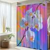 1Pc Colorful Orchid Shower Curtain Elegant Bathroom Decor Polyester Fabric Bathtub Partition Curtain Includes 12 Hooks