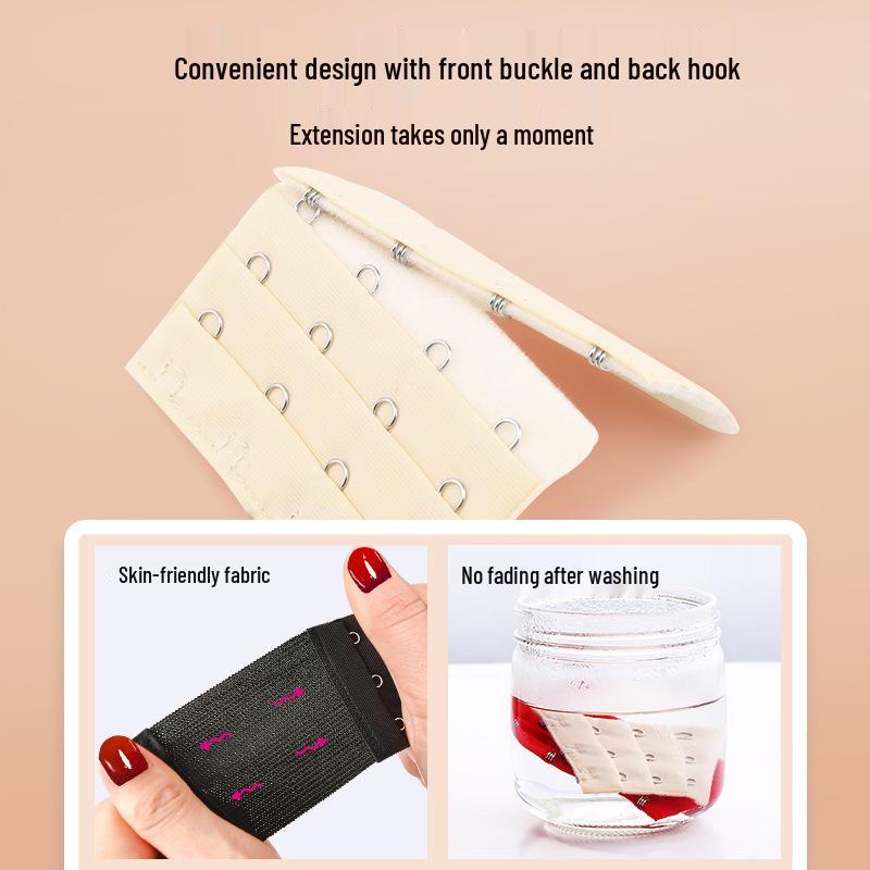 Bra Extender: 3x3, 3x4, 4x4 Rows Hooks, Lingerie Extension with Stainless Steel Back Closure