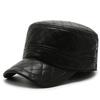 New diamond cap autumn and winter warm fleece thickened middle-aged men's flat top hat fashionable and simple tide