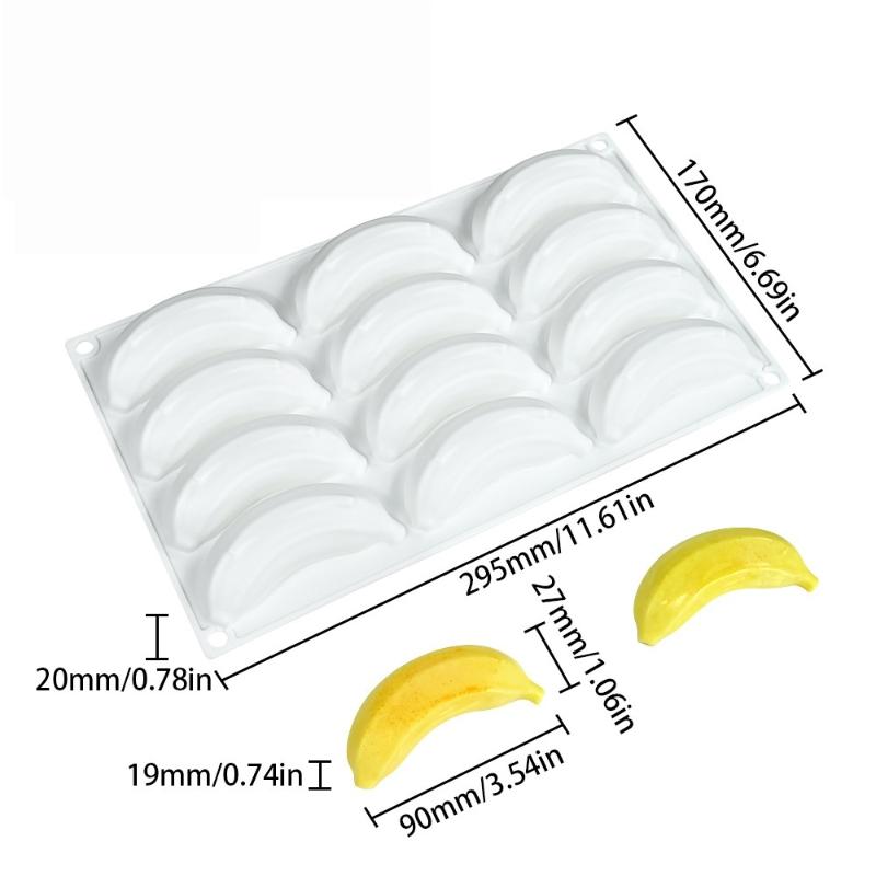 Silicone Molds for Chocolate Mousse Cake in Banana Shape Perfect for Creative Grape Skewers Decoration A2