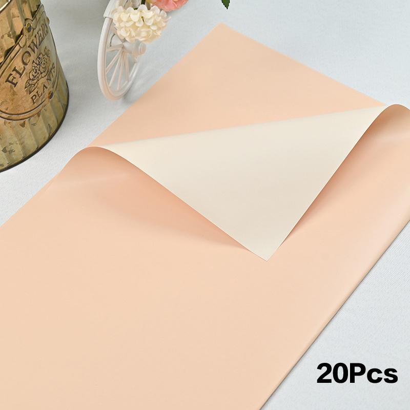 20 Pcs Two-Sided Colored Flower Wrappers Waterproof Bouquet Packaging 58cm DIY Gift Wrapping Paper Flower Decoration