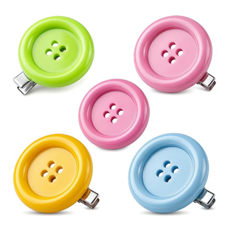 Y2K Styles Button Hair Clips Cute Girls Hair Clip 6Cm Plastic Button Barettes Clips Party Hair Subcultural Decoration
