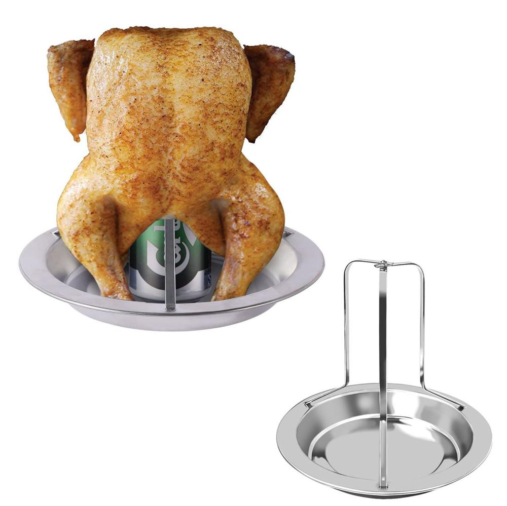 Outdoor Beer Chicken Canister Beer Can Vegetables BBQ Tool Roaster Rack Roasting Pan Chicken Holder