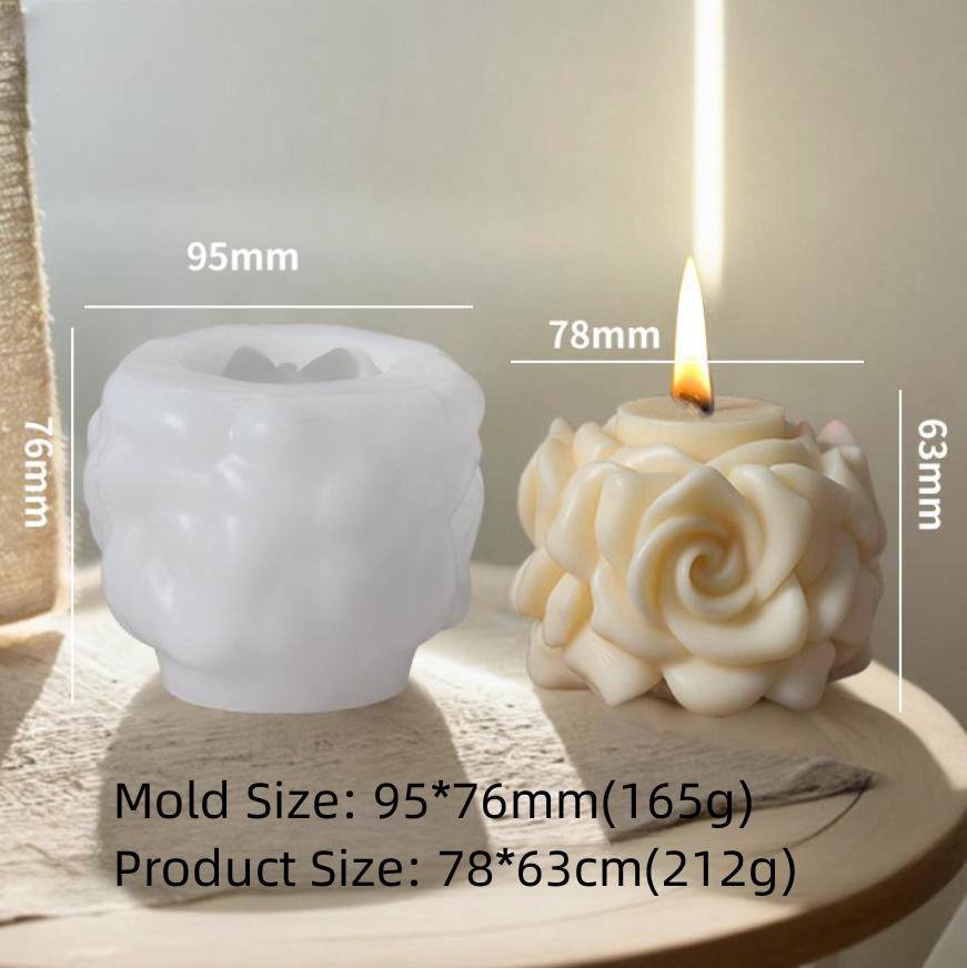 Rose Candle Mold Resin Plaster Soap Mold Silicone Mold Baking For Soap Making Diy Crafting Gift