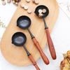 Sealing Wax Non-Stick Spoon Anti-Hot Wood Handle Retro Wax Stamping Spoons Fire Paint Melting Firing Stamp Metal Tool