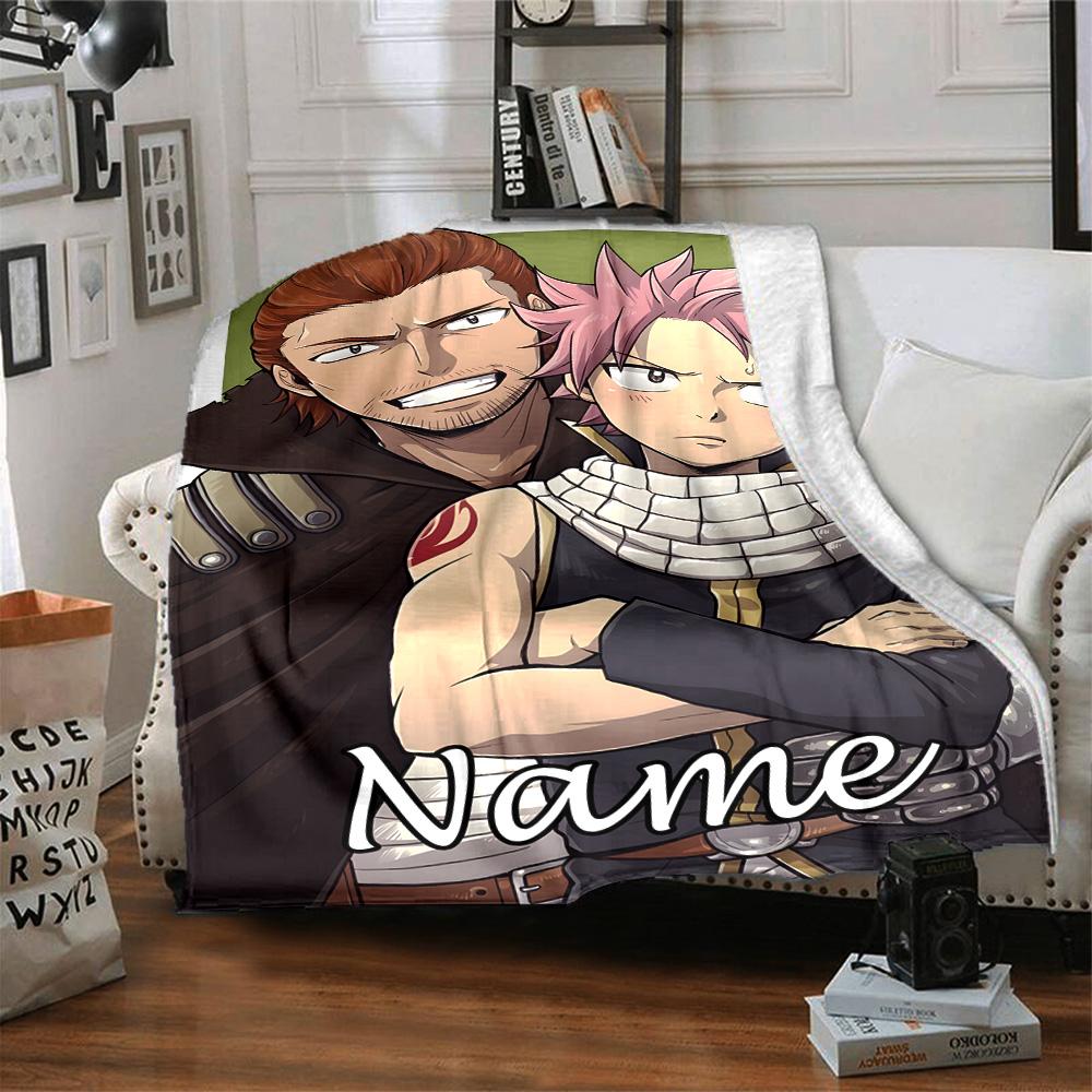 Customizable Fairy Tail2 Throw Blanket – Personalized Name, All-Season Cozy Snug Blanket, Machine Washable, Personalized Blanket