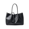 Portable Handmade Cowhide Woven Bag Niche Versatile Style Underarm Casual Fashion Large Capacity Shoulder Tote Bag