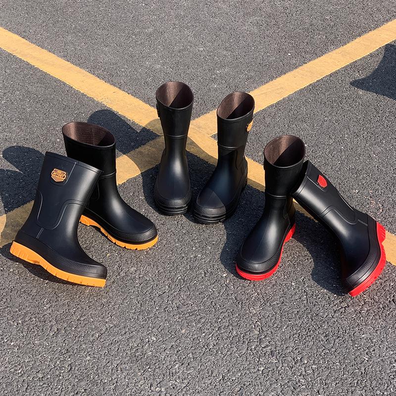 Wholesale Factory Men Anti-slip Waterproof Fashion Rain Shoes Rain Boots
