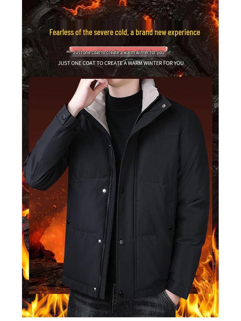 Men's Thickened Stand Collar Cotton Jacket - Casual, Warm, Trendy, Versatile Winter Coat
