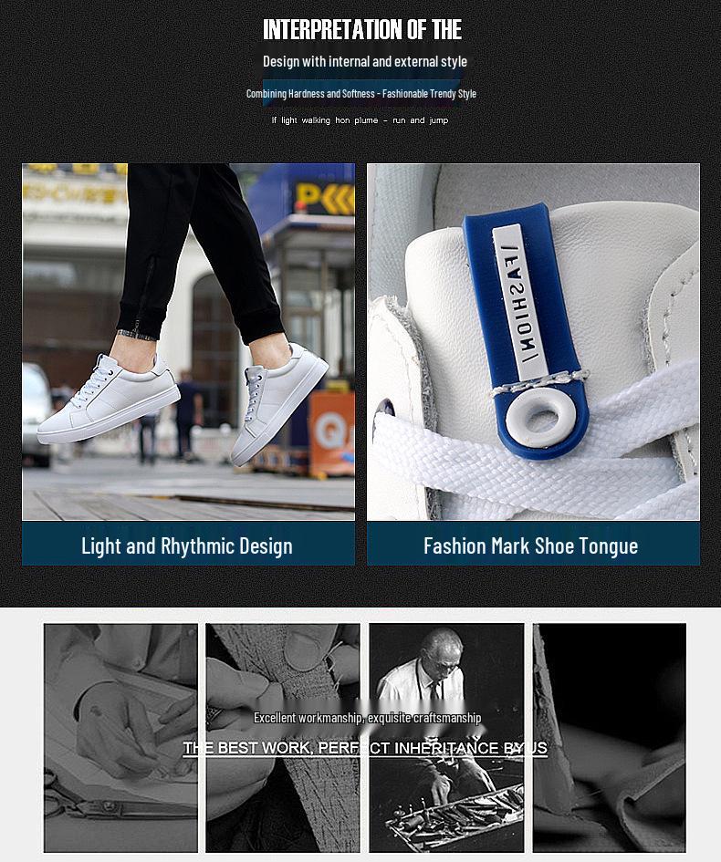 Baskets de mode décontractées basses polyvalentes blanches pour hommes au printemps