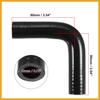 1 Set 19mm 0.75" ID 90 Degree Elbow Engine Silicone Hose Black Replacement