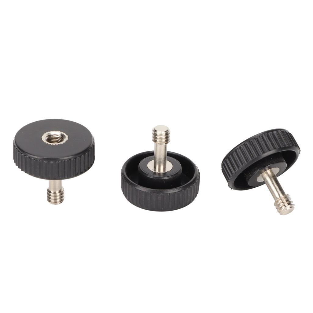 3PCS 1 4in Male Female Socket Screw Adapter Thumb Knob Quick Release for Camera Flash Bracket