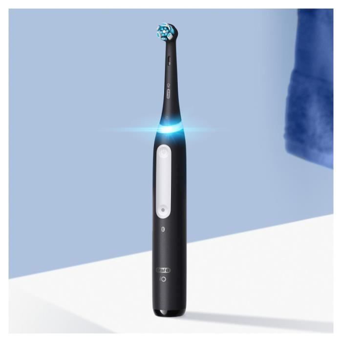 Brosse à dents électrique oral-b io 4n - noire - avec etui de voyage - connectée bluetooth