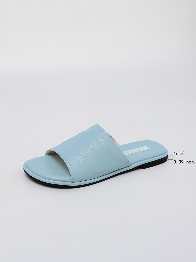 Summer new flat-bottomed slippers women's versatile one-word open-toed slippers women's 2025 light luxury temperament women's shoes