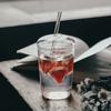 Einfacher Ins Großer Wasserkrug Glas-Strohhalmbecher mit Deckel Saftgetränkebecher Hitzebeständig Hohes Borosilikat-Kaffeebecher