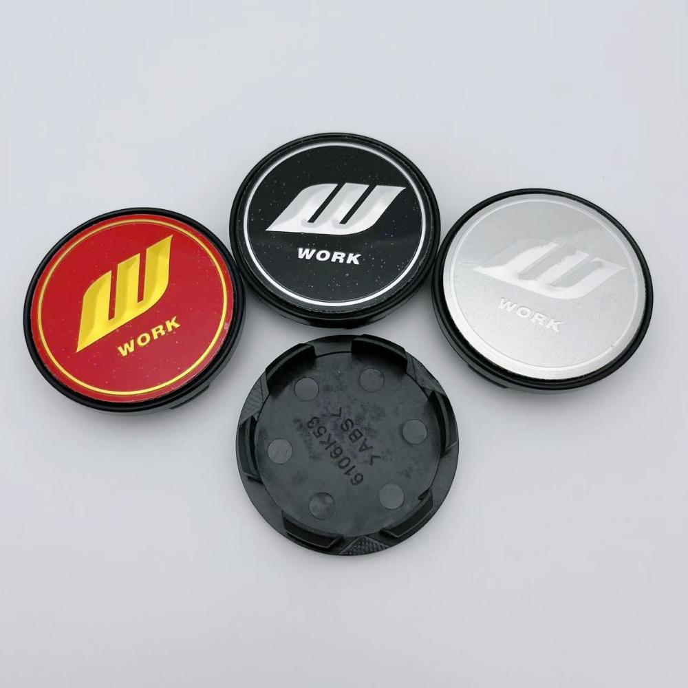 4pcs 53mm ( 48mm I.D) Car Wheel Center Caps With W Work Logo Emblemr Chevrolet Wheels Hub Rim Hubcap Centre Cover Accessories