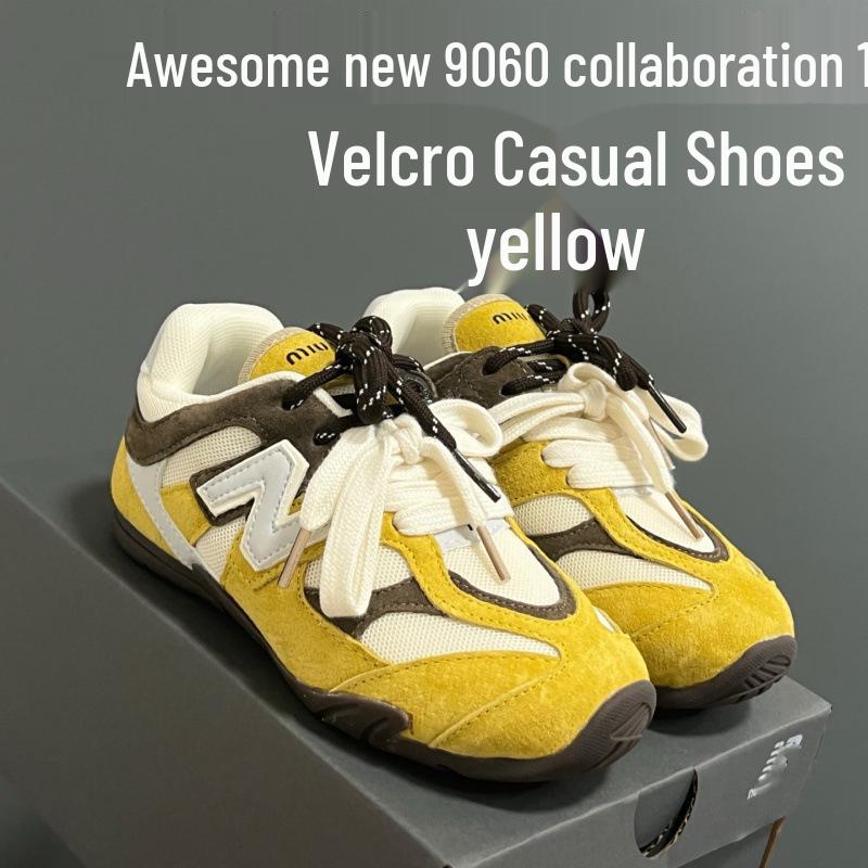 NB Collaborazione Originale Velcro Leggere Traspiranti Bambini Stile Miu Scarpe da Allenamento Tedesche - Edizione Forrest Gump per Tutte le Età.