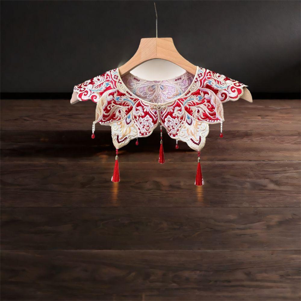 Embroidery Design Lace Shawl Vintage Detachable Collar Hanfu Accessory False Collar Cultural Wear