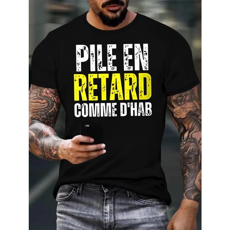 Europäische Größe Spaß Französische Humorvolle Sprichwörter Herren Kurzarm T-Shirt Sommer T-Shirt Top