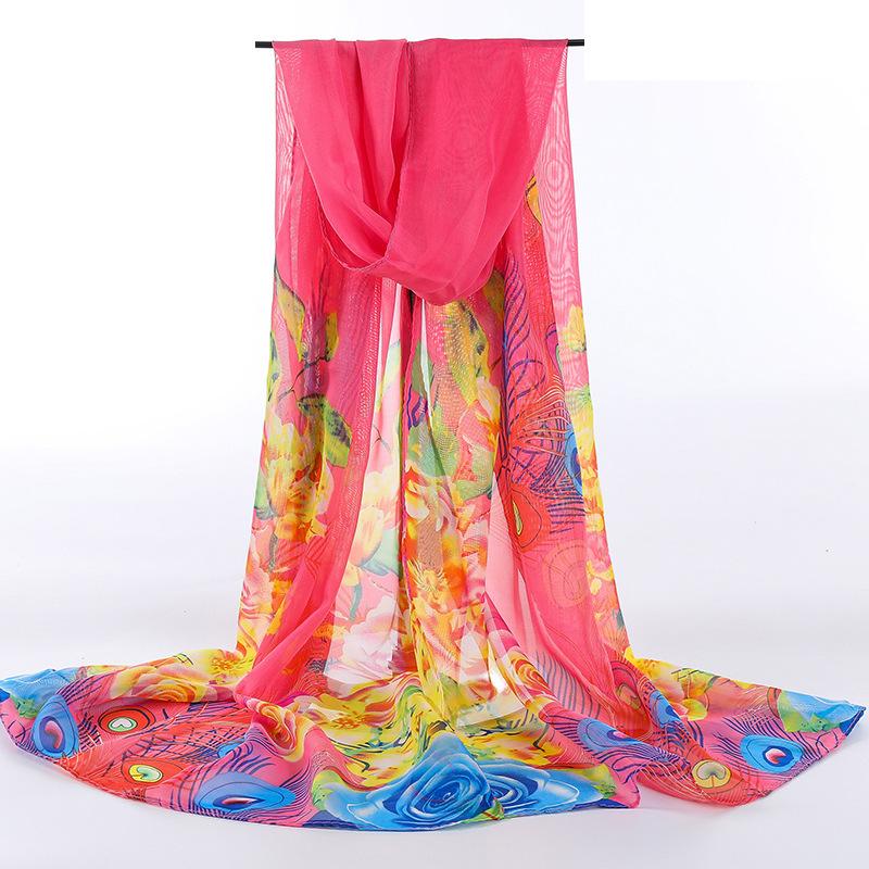 Scarf for Women Versatile and Fashionable Shawl  Spring and Autumn Korean Scarf  Thin Long Chiffon Large Yarn Scarf