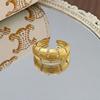 Medieval Vintage Premium Flash Diamond Retro Brushed Wide Version Open Ring Niche Light Luxury Stacked Ring Woman