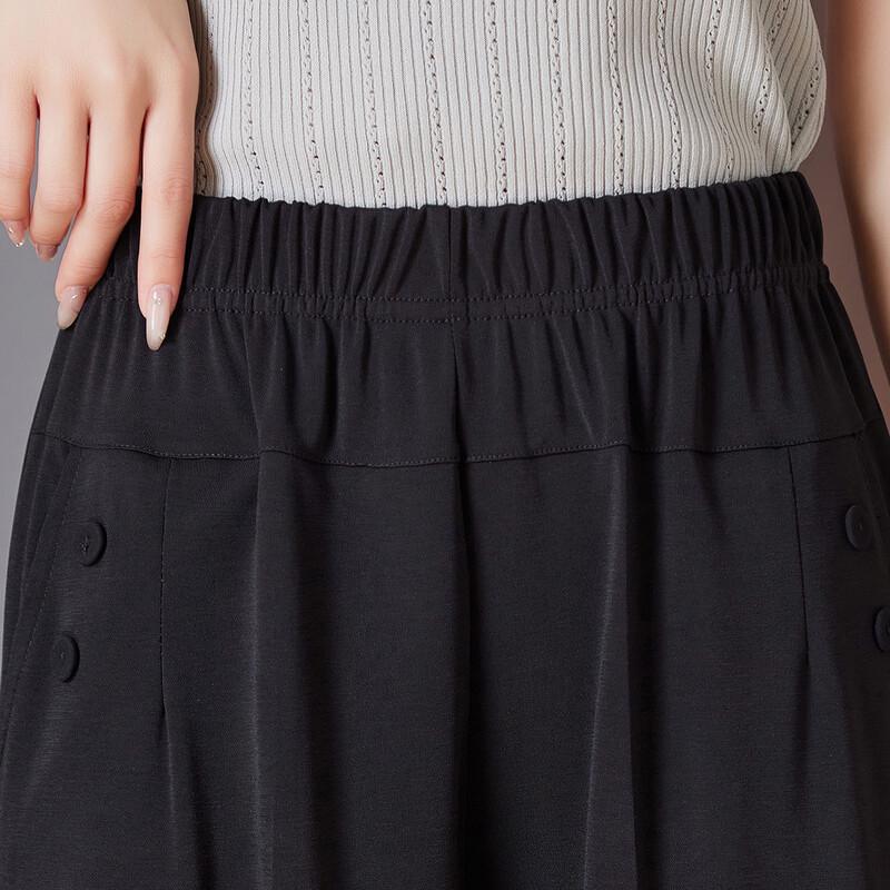 Pasite Women's Summer Elastic Waist Cropped Pants