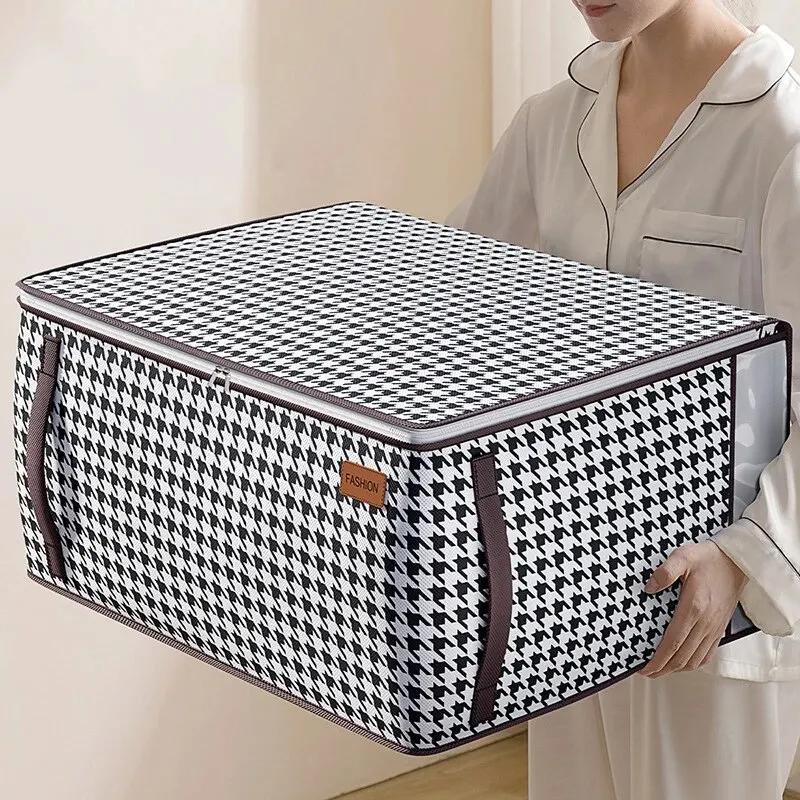 1 Stück Verdickte Vlies-Aufbewahrungstasche für Steppdecken für den Haushalt, Großraum-Verpackungstasche für Kleidung, Organizer-Reisetasche