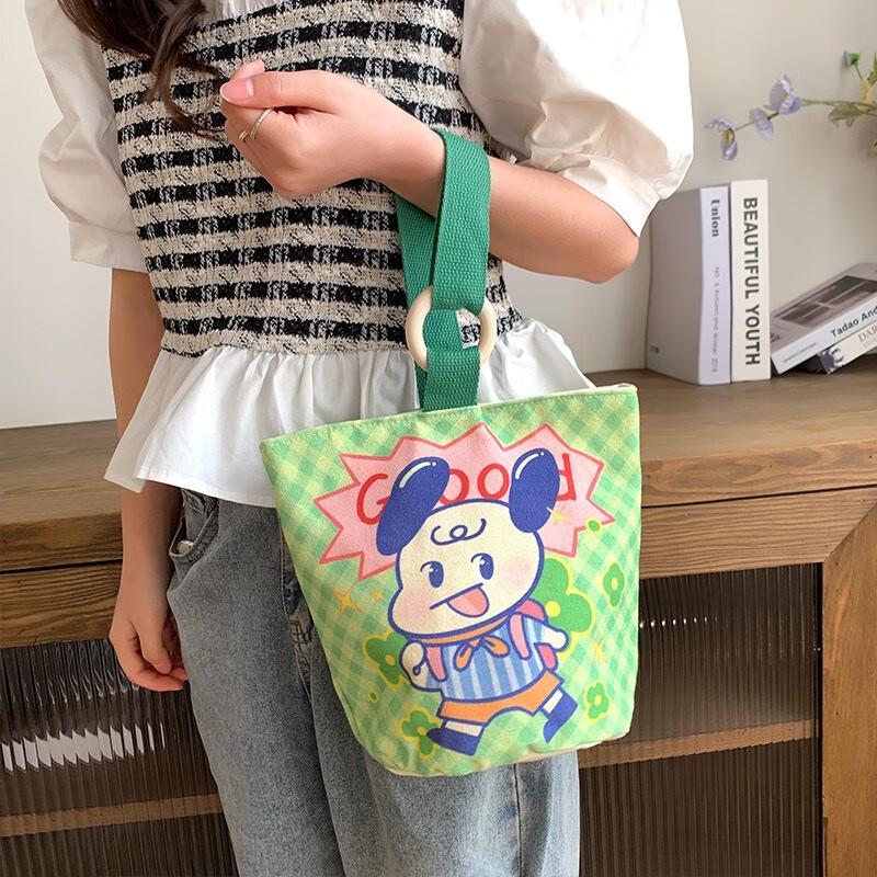 Канвасная сумка-тоут Fumede - Дизайн  Счастливая собака  (2-Pack)