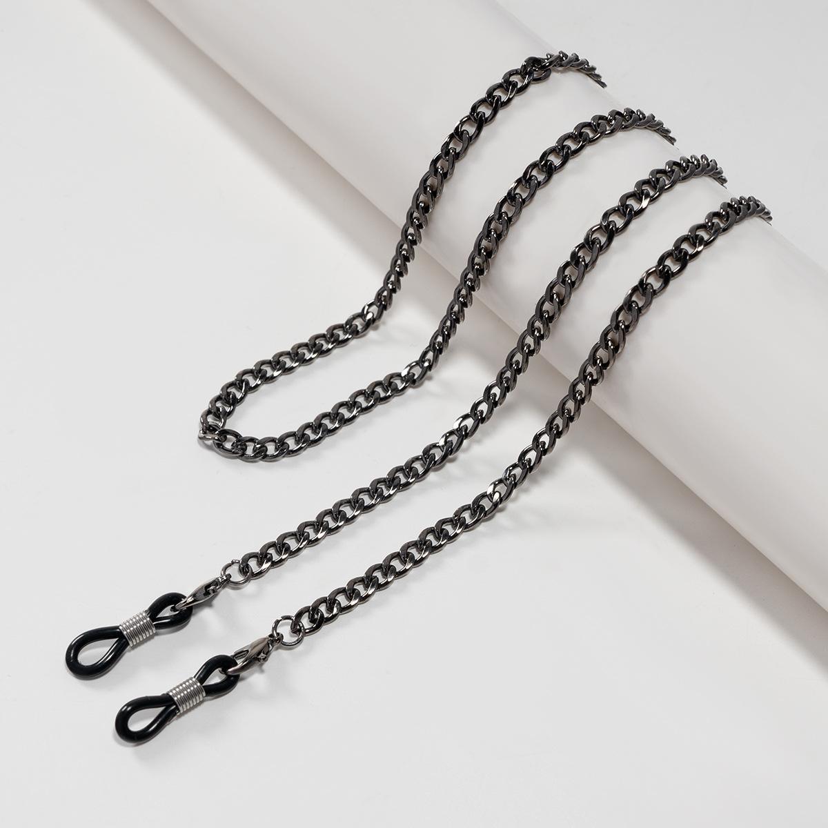 Punk Metal Glasses Chain Holder Women Men Fashion Black Sunglasses Eyeglass Neck Cord Retainer Strap Eyewear Spectacles Holder