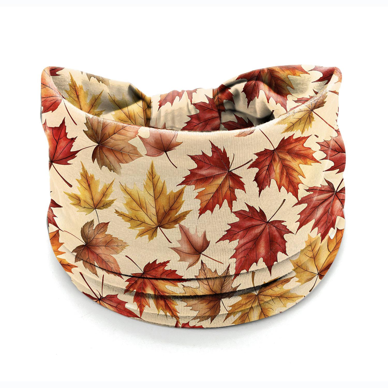 

Красочная повязка на голову с принтом кленовых листьев, завязанная узлом, из мягкой полиэстерово-хлопковой смеси высокой эластичности, широкая, аксессуар для волос Size fits all