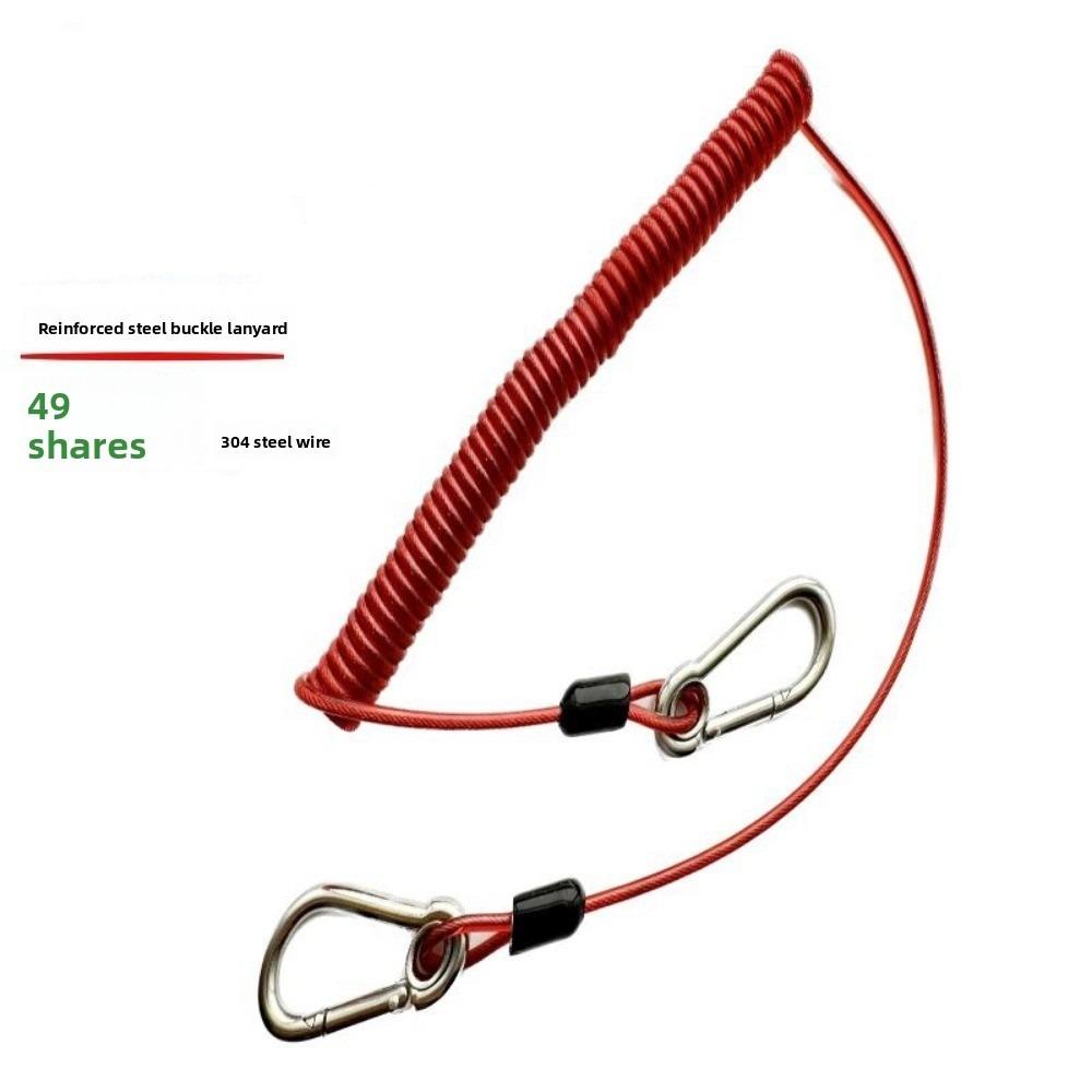 New with Metal Carabiner Outdoor Key Cord 304 Stainless Steel Multistyles Anti-slip Rope Weighing 46KG Fishing Lanyards