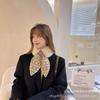 Women Plush Scarf Winter Windproof Warm Simple Plaid Cross Neckerchief For Winter Coat Dress