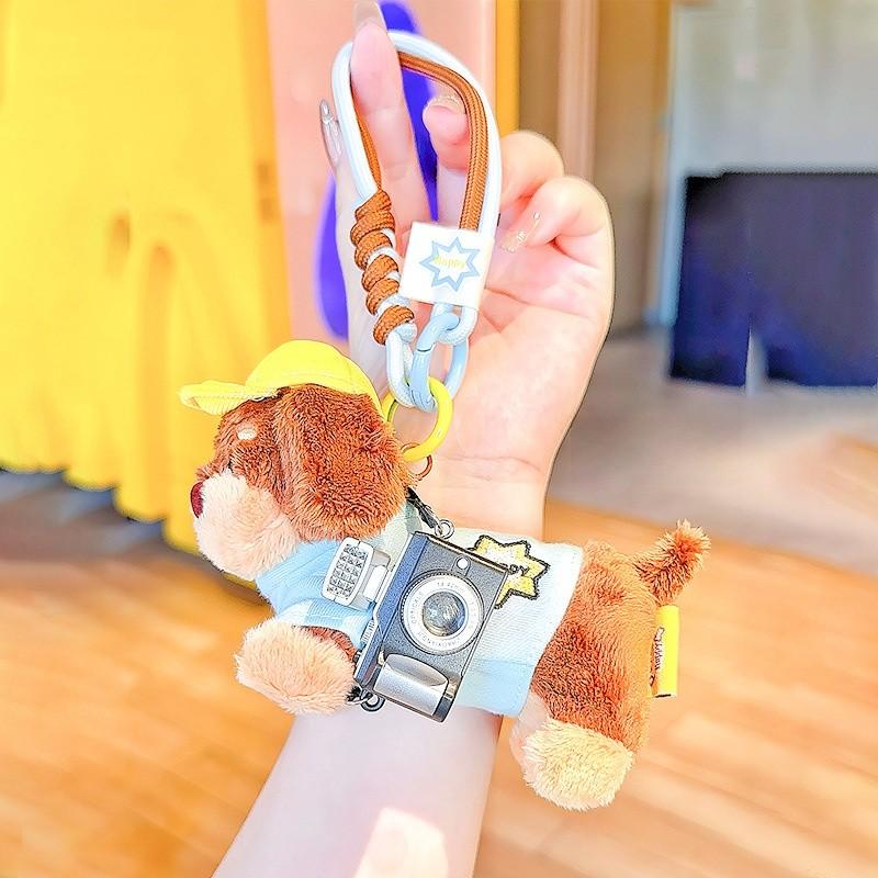 Plush Dachshund Keychain Dog Keyring Cartoon Card Bag Toy Pendant Gift Kids